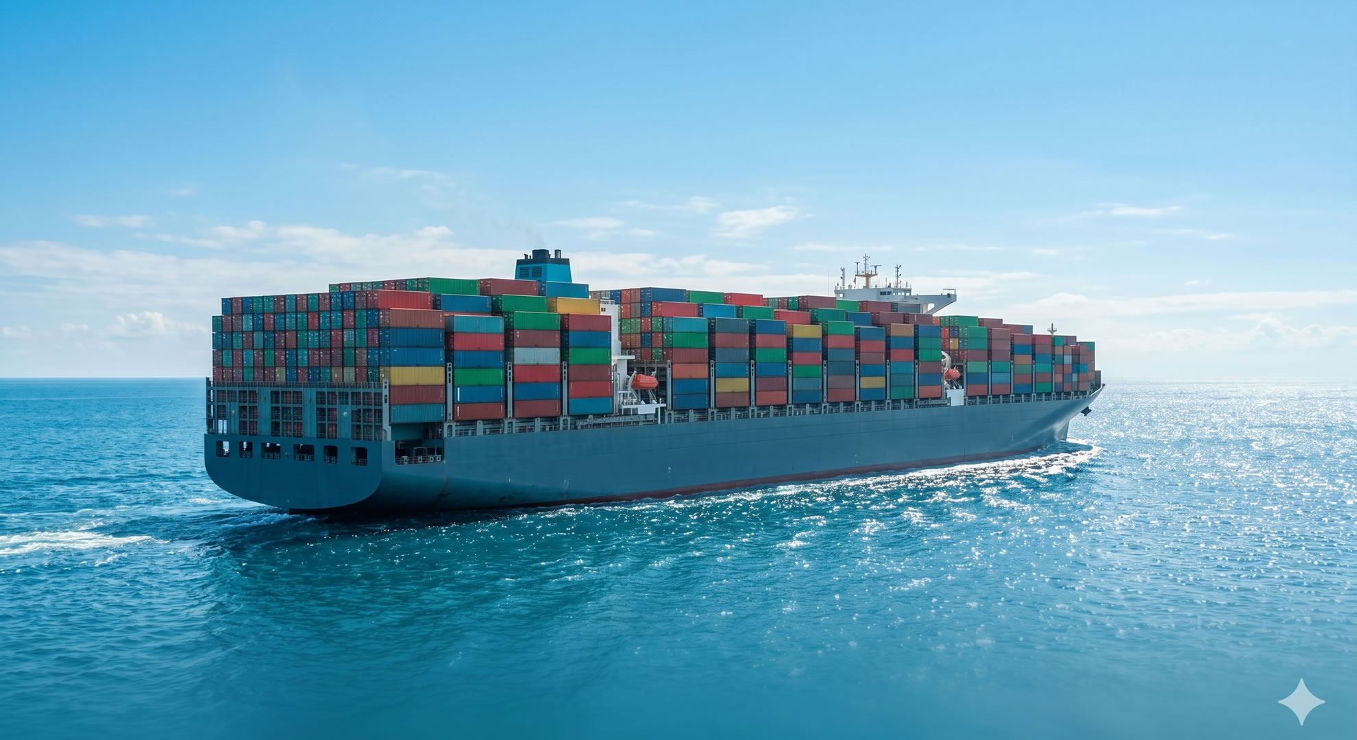 Cargo ship at sea
